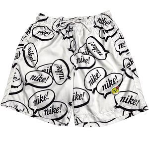 Nike Airmoji Short Sneeze Full Print Shorts Mens Small White Black DA8784-100